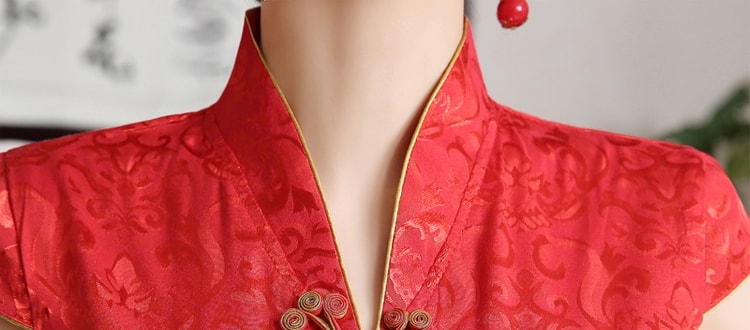 Jacquard Cheongsam Import DS4160 Red