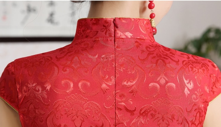 Jacquard Cheongsam Import DS4160 Red