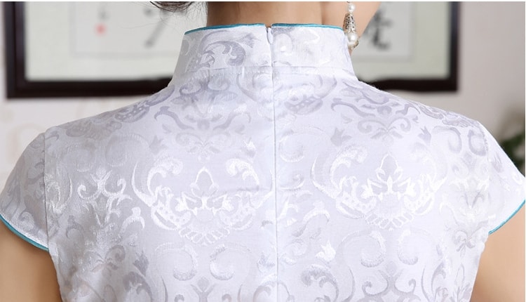 Jacquard Cheongsam Import DS4161 White