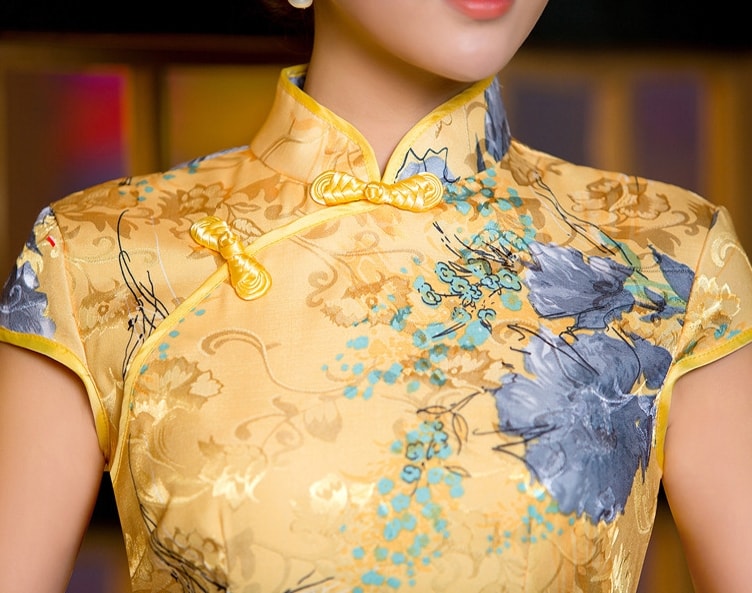 Jacquard Cheongsam Import DS4167 Gold