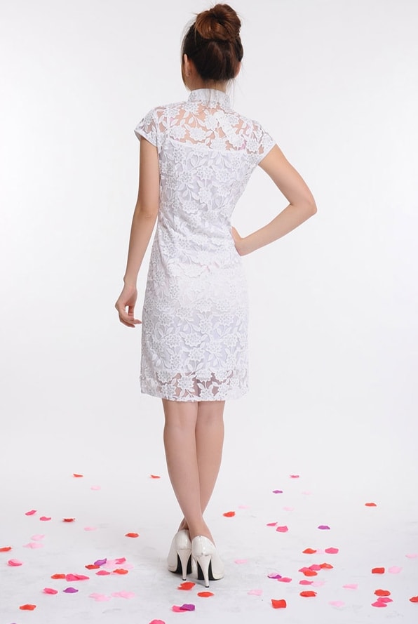 Lace Cheongsam Import DS4171 White