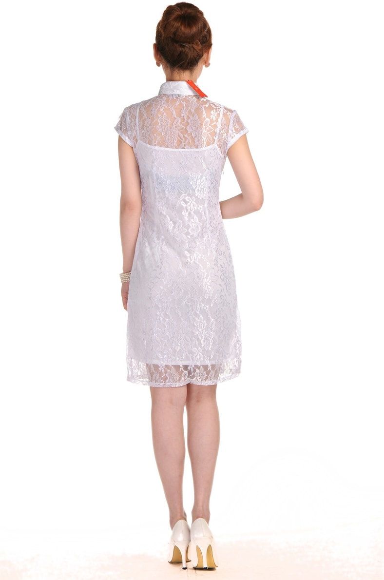 Lace Cheongsam Import DS4172 White