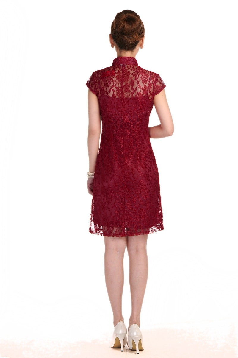 Lace Cheongsam Import DS4173 Maroon