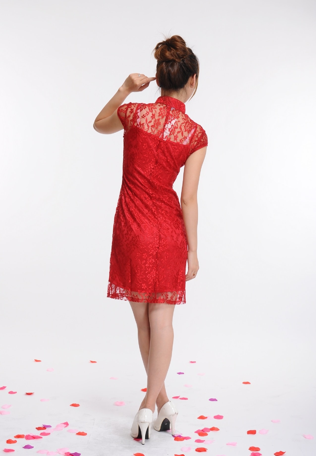 Lace Cheongsam Import DS4175 Red