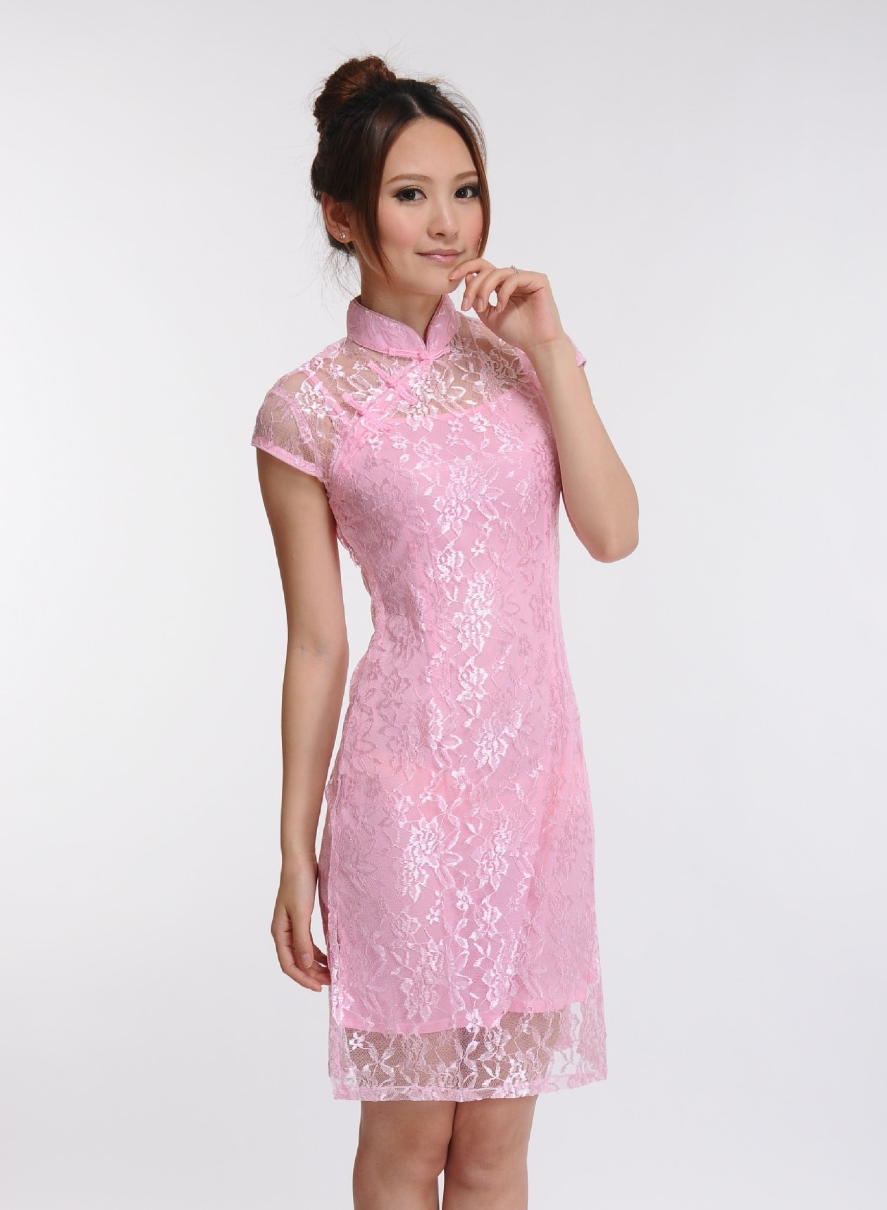 Lace Cheongsam Import DS4176 Pink