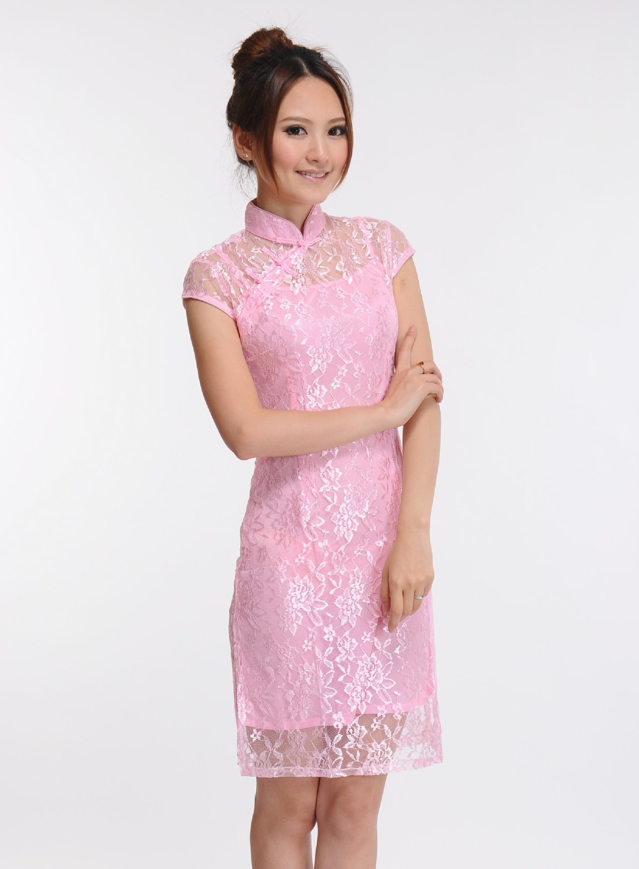 Lace Cheongsam Import DS4176 Pink