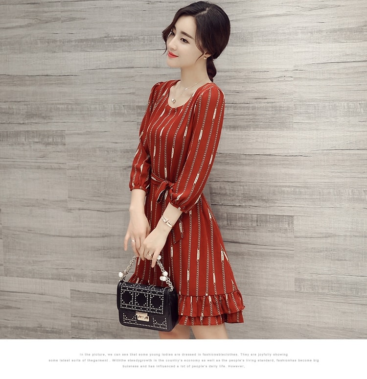 High Quality Chiffon Dress DS4180 Red