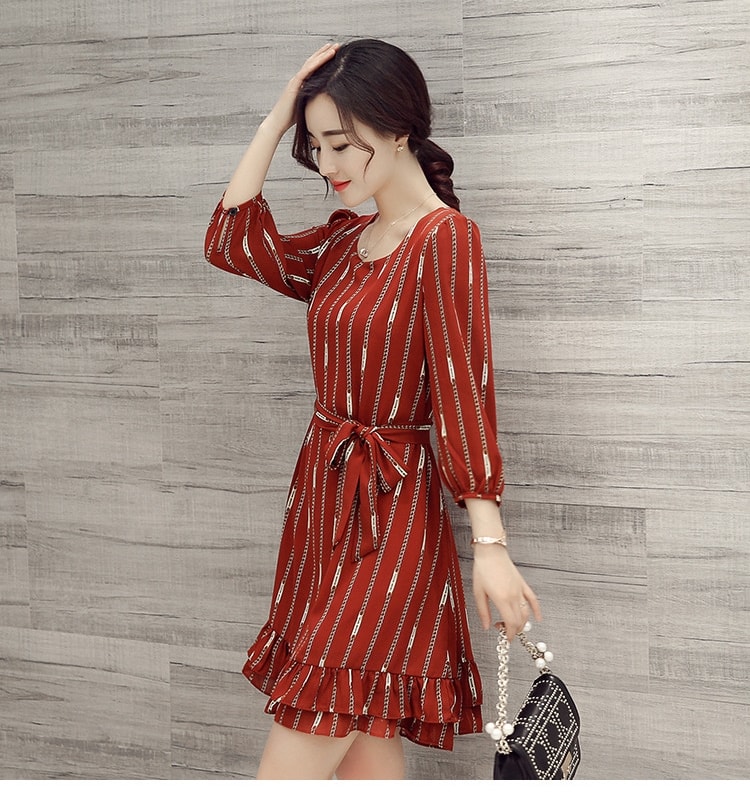 High Quality Chiffon Dress DS4180 Red