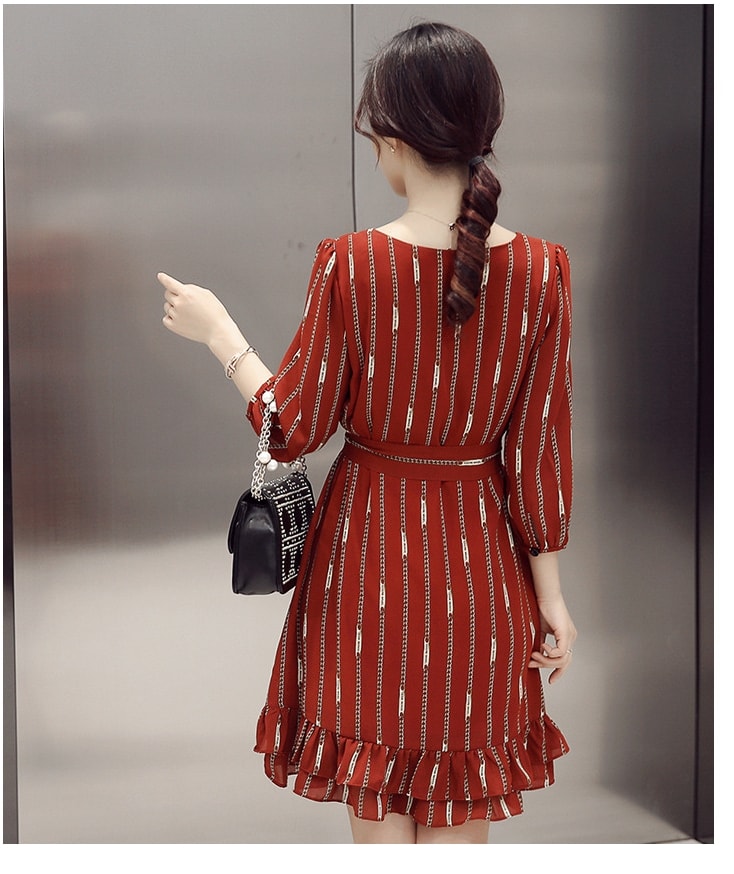 High Quality Chiffon Dress DS4180 Red