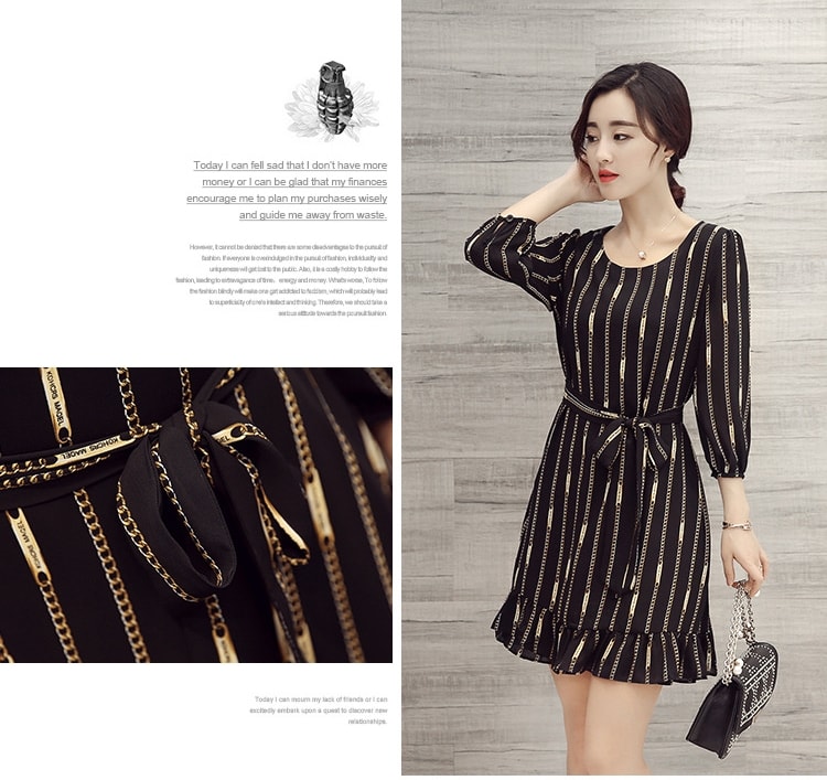 High Quality Chiffon Dress DS4181 Black