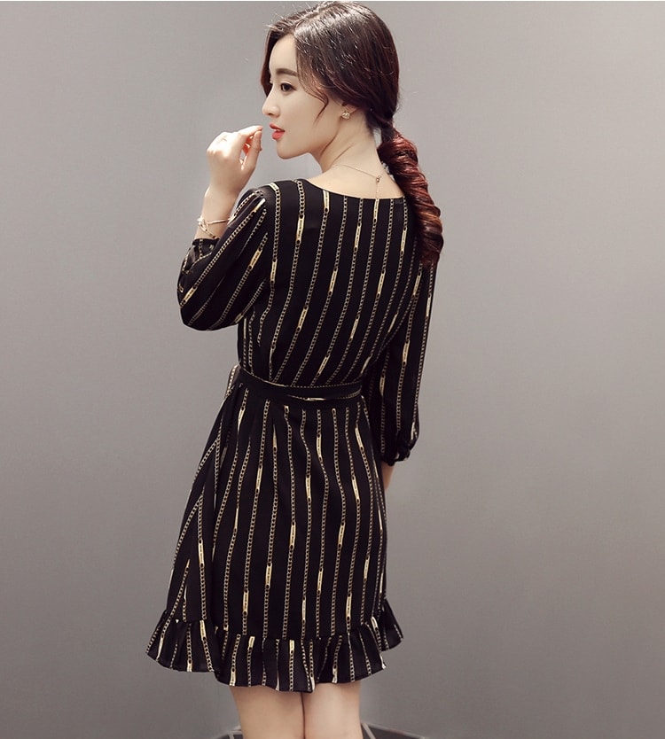 High Quality Chiffon Dress DS4181 Black