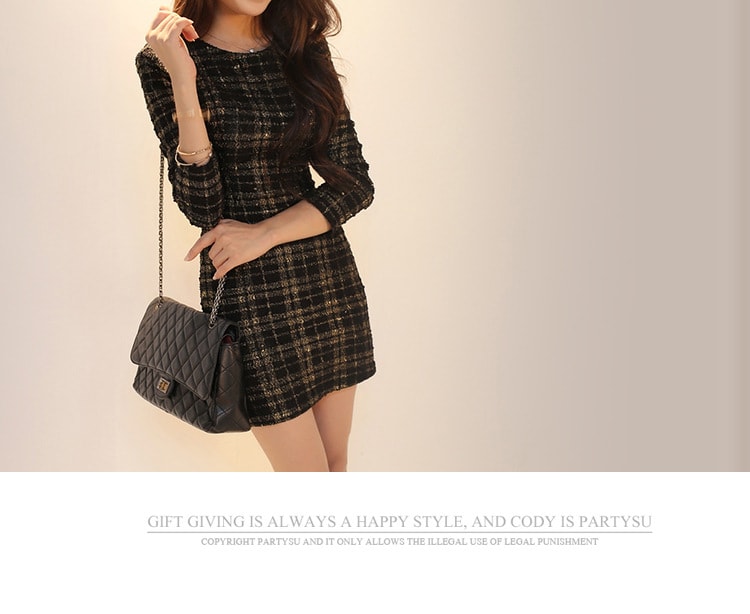 Sequined Korea Dress Import DS4186 Black