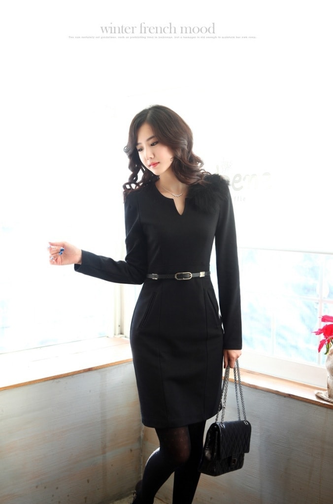 Elegant Formal Korea Dress DS4194 Black