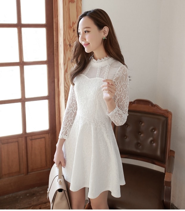 Korea Princess Dress Import DS4195 White