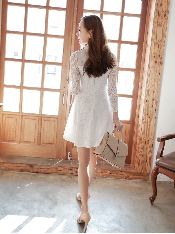 Korea Princess Dress Import DS4195 White