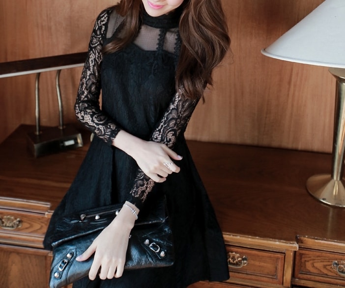 Korea Princess Dress Import DS4196 Black