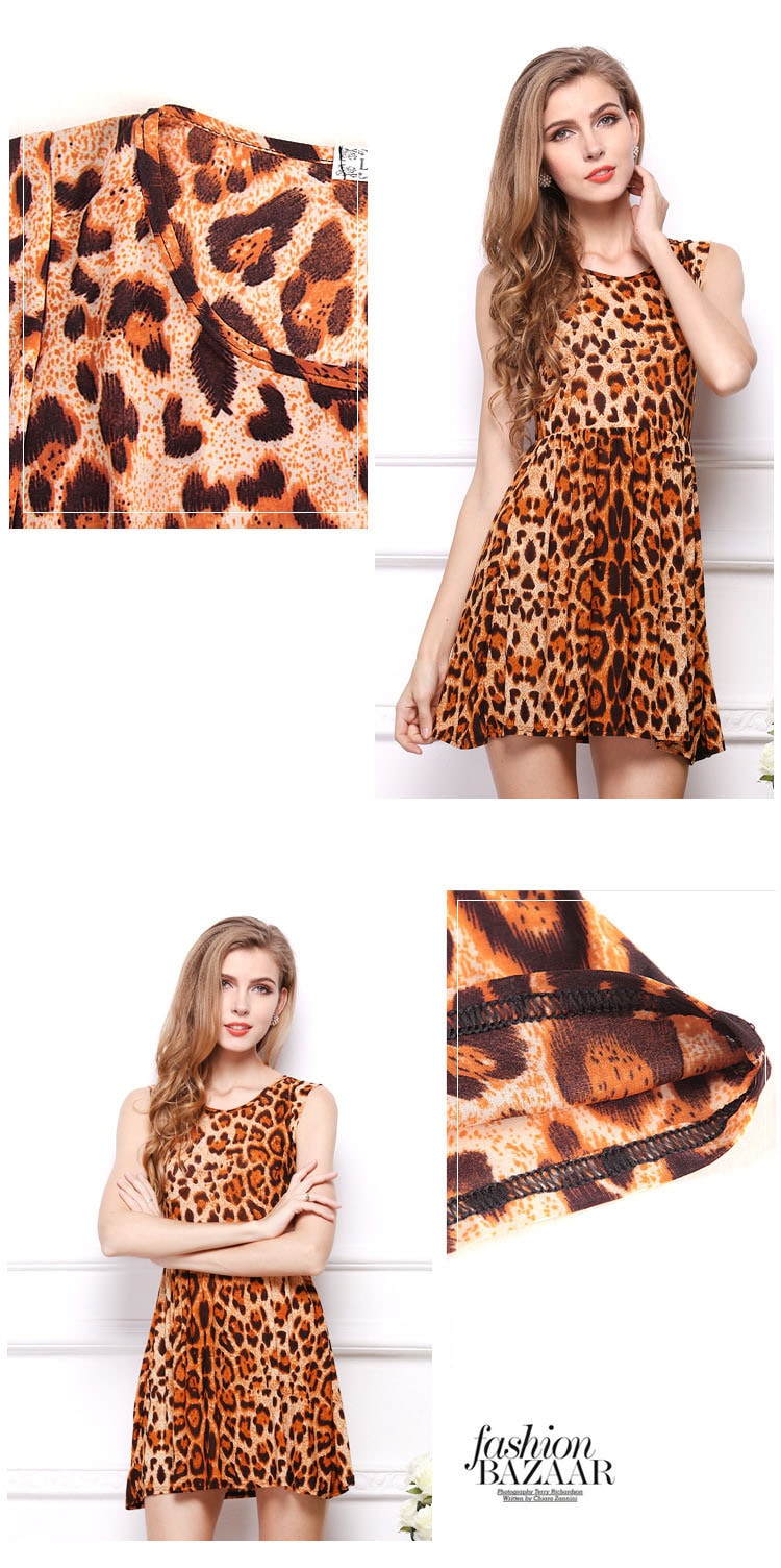 Leopard Chiffon Dress DS4205 Leopard