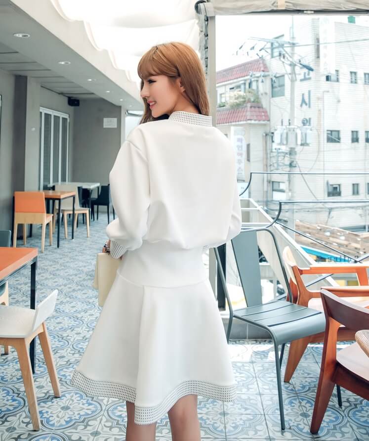 Premium Korea Casual Dress Import DS4207 White