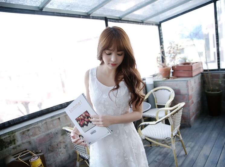 Korea Princess Long Dress DS4210 White