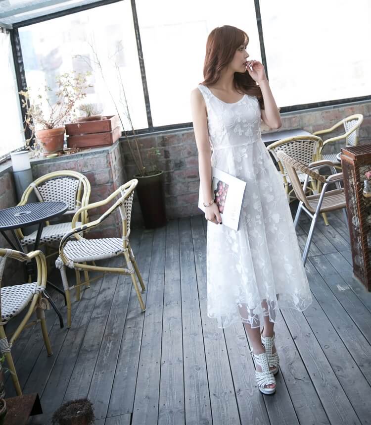 Korea Princess Long Dress DS4210 White