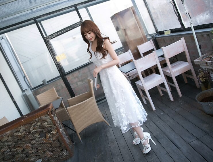 Korea Princess Long Dress DS4210 White