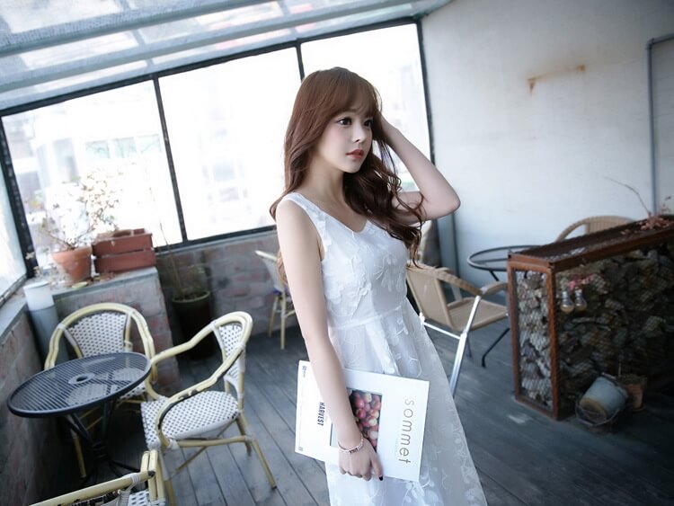 Korea Princess Long Dress DS4210 White