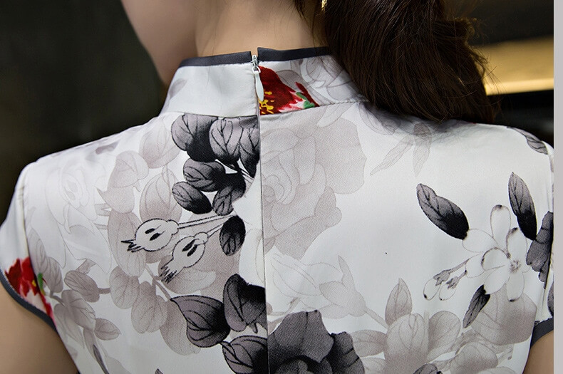 Vintage Silk Cheongsam Import DS4213 White