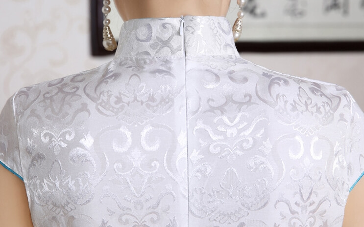 Jacquard Cheongsam Import DS4218 White