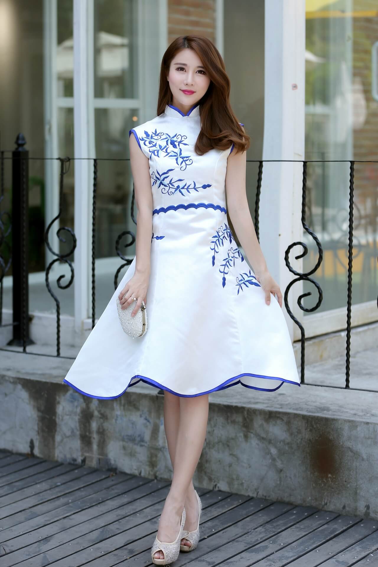 Premium Cheongsam Import DS4221 Blue