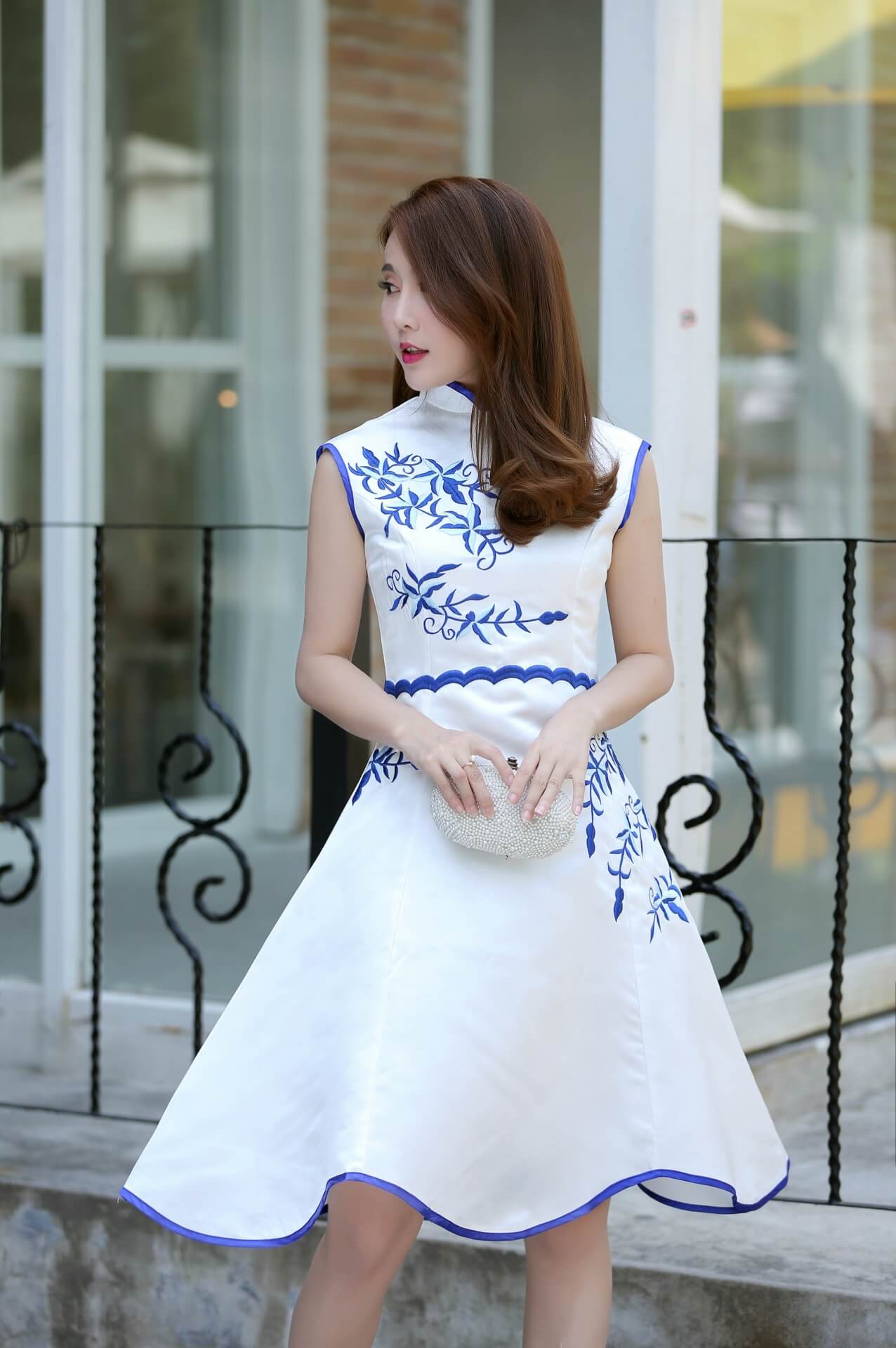 Premium Cheongsam Import DS4221 Blue