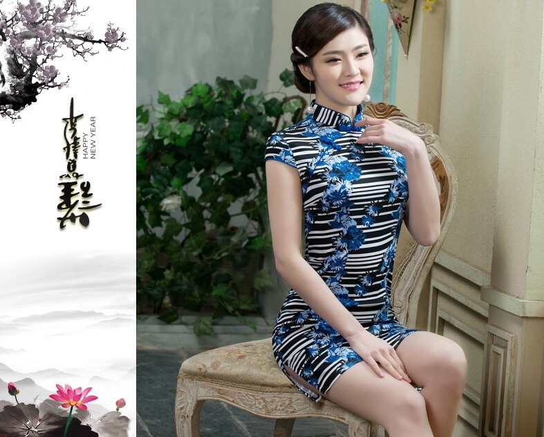 Retro Cheongsam Import DS4227 Blue