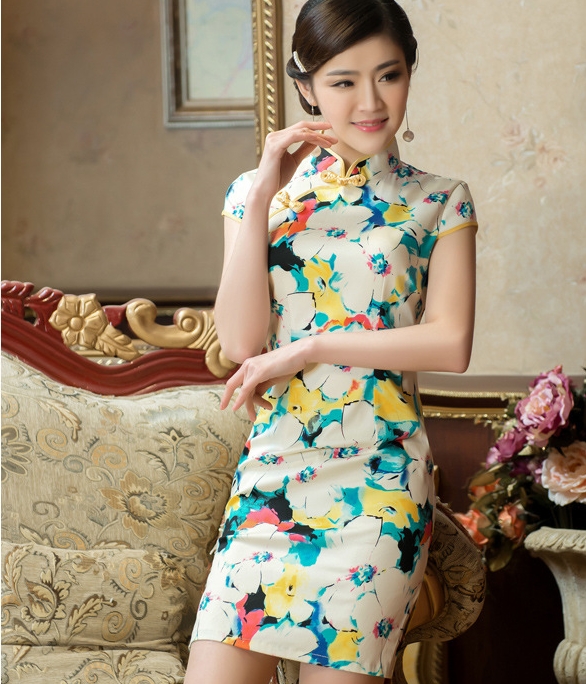 Fashion Cheongsam Import DS4228 Kuning