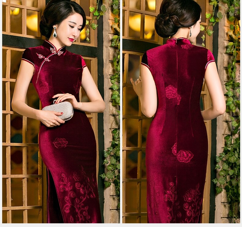 Vintage Long Cheongsam Import DS4230 Red