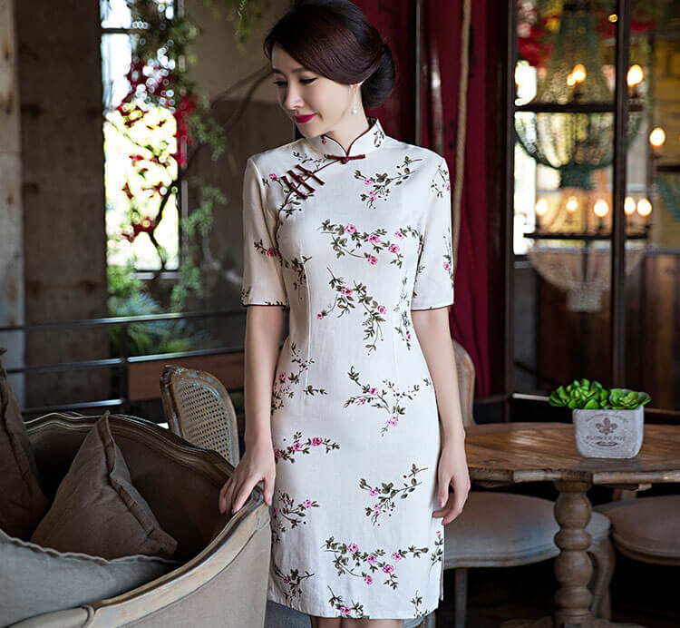 Vintage Artistic Cheongsam Import DS4231 White