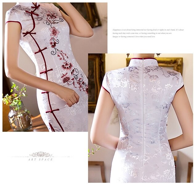 Premium Ethnic Cheongsam Import DS4234 White