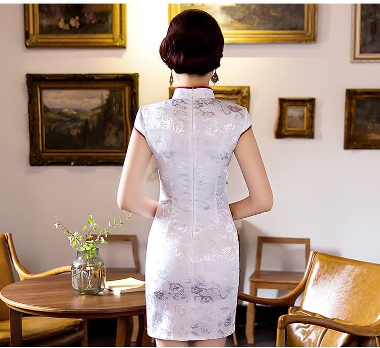 Premium Ethnic Cheongsam Import DS4234 White