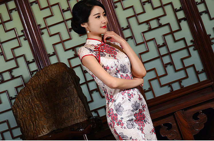 Retro Jacquard Cheongsam Import DS4237 Gold