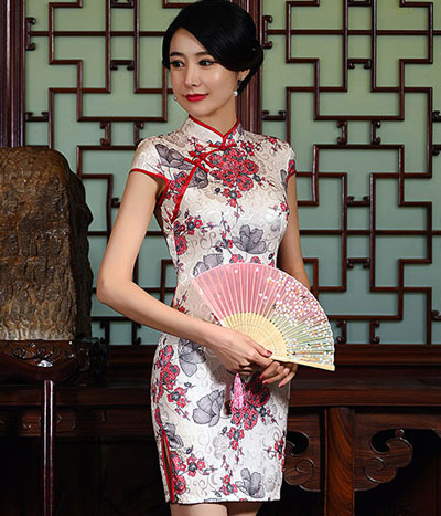 Retro Jacquard Cheongsam Import DS4237 Gold