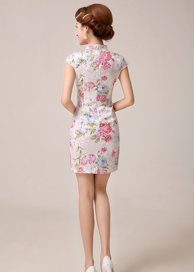 Retro Jacquard Cheongsam Import DS4240 White