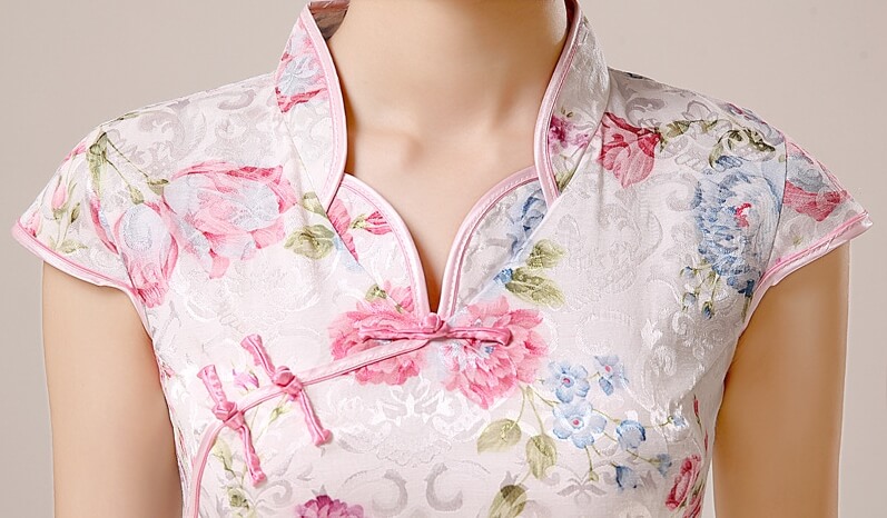 Retro Jacquard Cheongsam Import DS4240 White