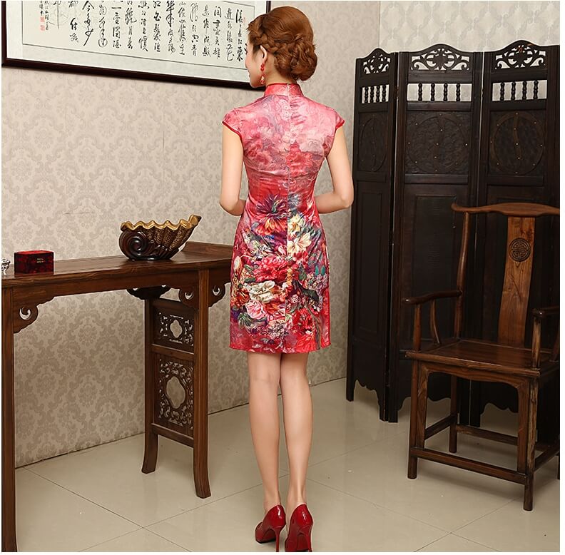 Retro Silk Cheongsam Import DS4242 Red