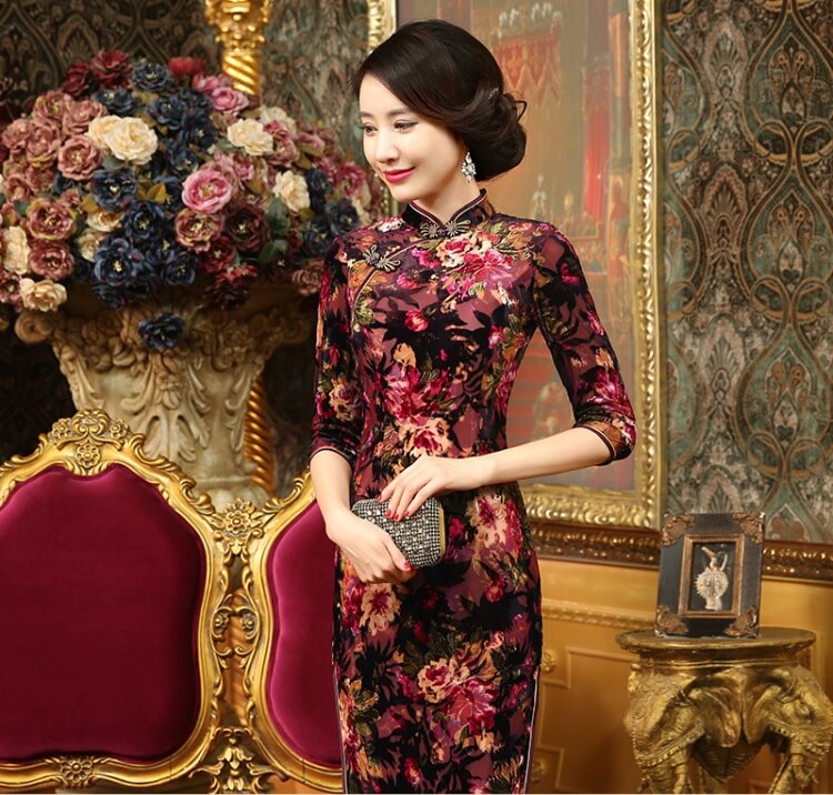 Vintage Cheongsam Import DS4246 Maroon