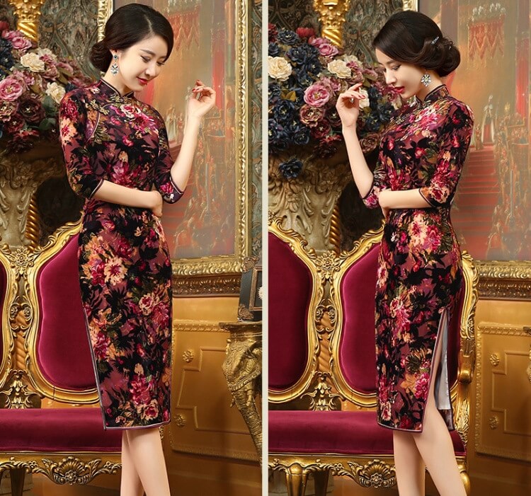 Vintage Cheongsam Import DS4246 Maroon