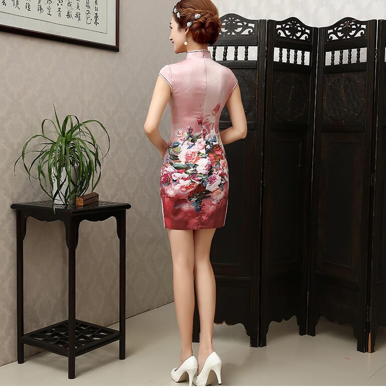 Retro Silk Cheongsam Import DS4252 Pink