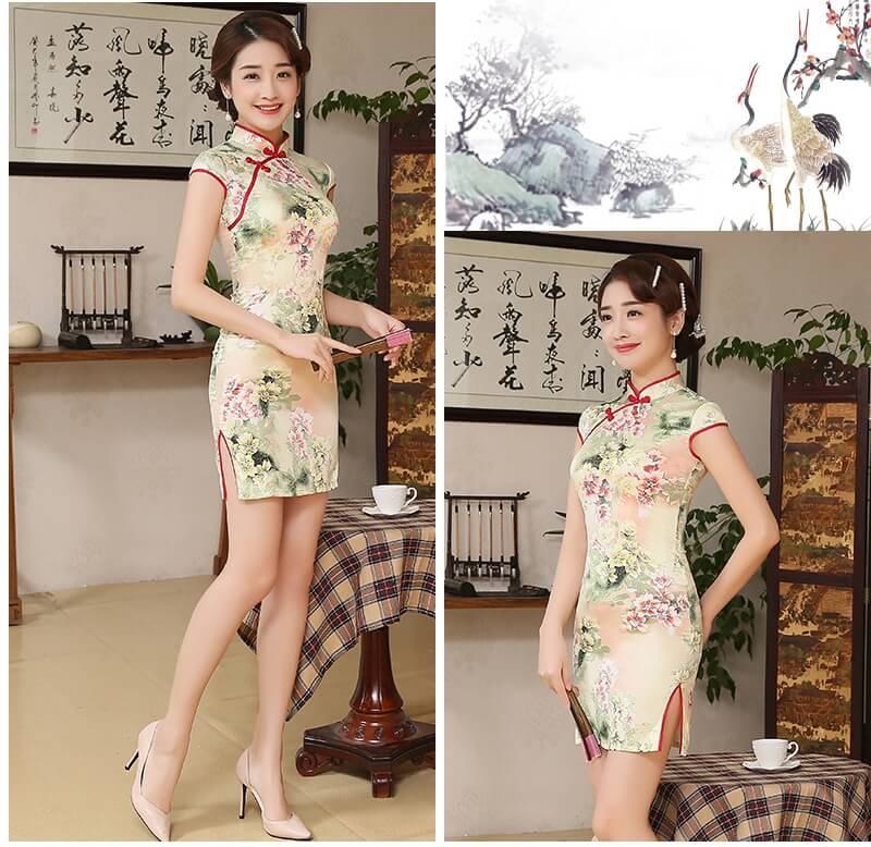 Retro Silk Cheongsam Import DS4258 Green