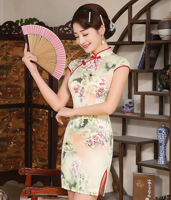 Retro Silk Cheongsam Import DS4258 Green