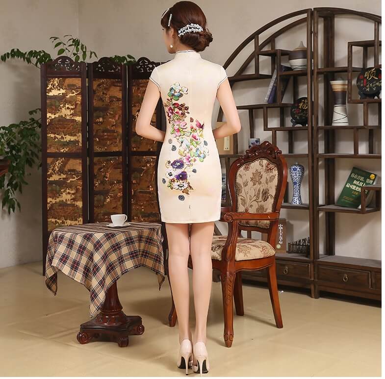 Retro Silk Cheongsam Import DS4259 Gold