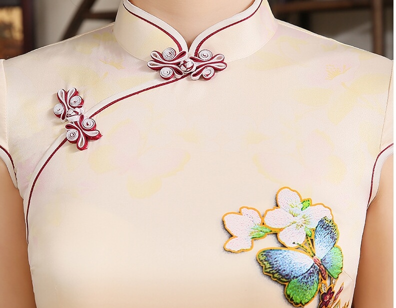 Retro Silk Cheongsam Import DS4259 Gold