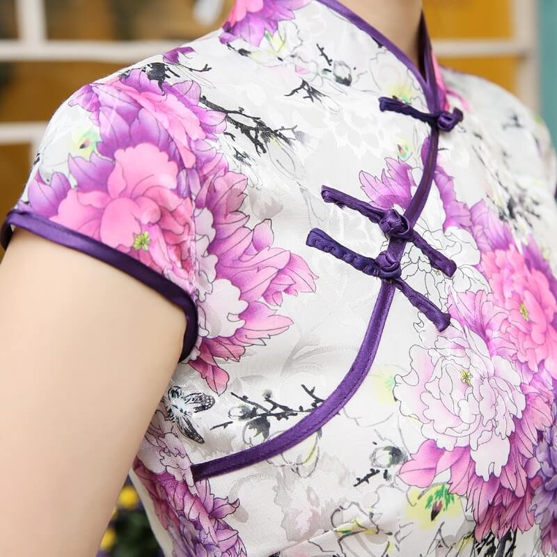 Retro Jacquard Cheongsam Import DS4265 White