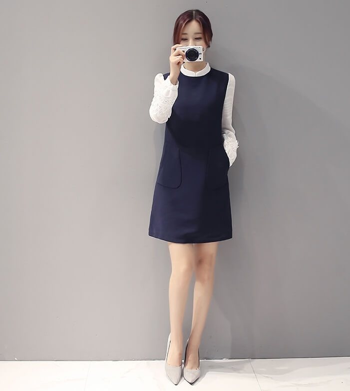 Premium Elegant Dress Import DS4271 Blue